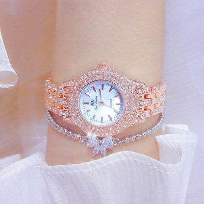 Luxury Diamond Women's Watch with Mother-of-Pearl Dial - Price Value Store