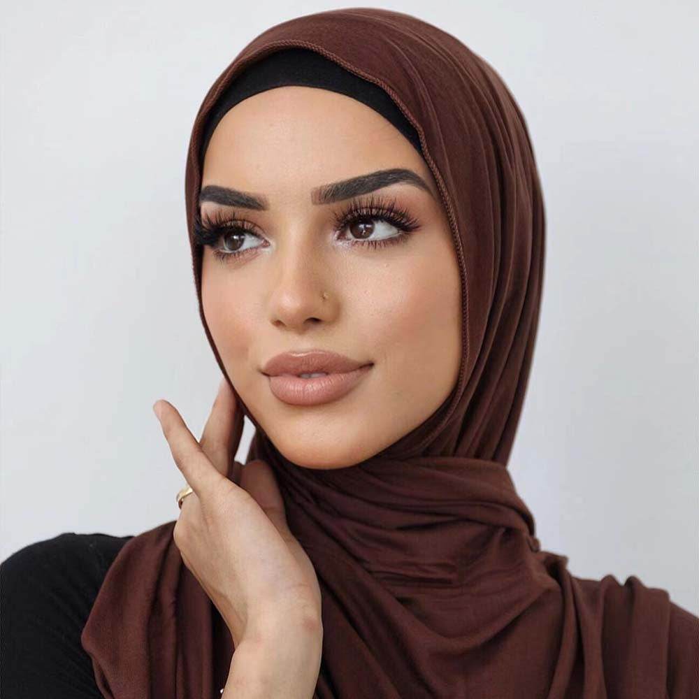 Solid-color lustrous cotton scarf for women - Price Value Store