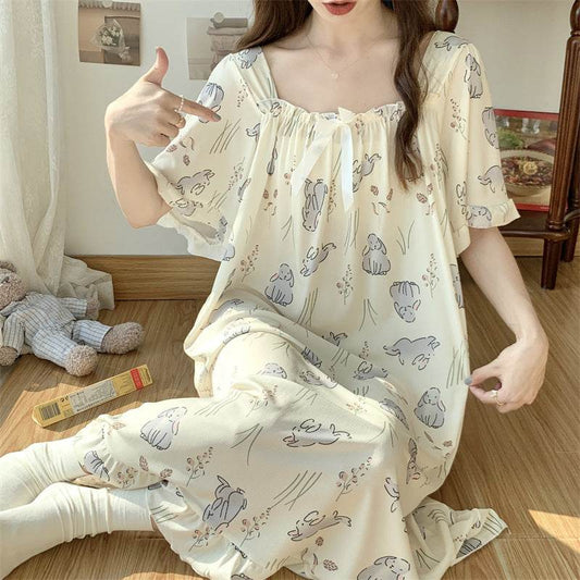 Plus-size ice silk nightgown - Price Value Store