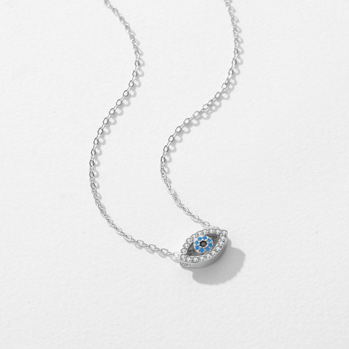 Modian S925 sterling silver micro-inlaid Devil's Eye necklace - Price Value Store