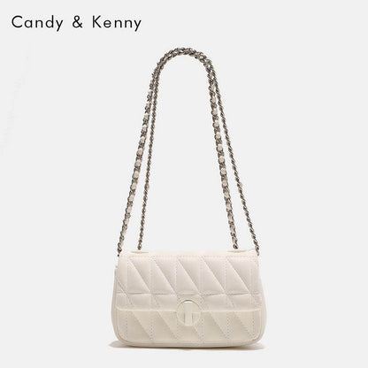 Pink checkered chain crossbody bag - Price Value Store