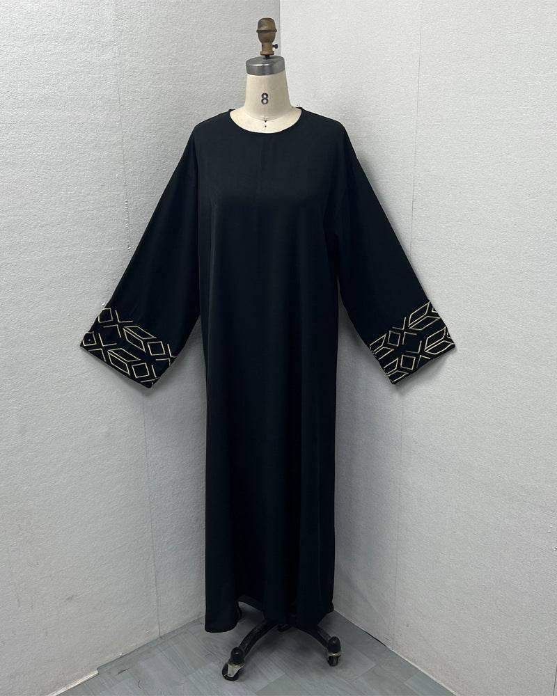 Embroidered Abaya Dress with Gold Thread - Price Value Store