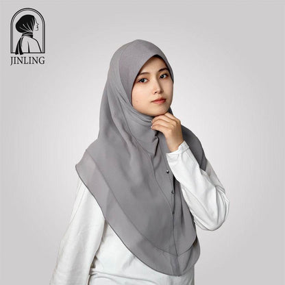 Double-layer chiffon long silk scarf headscarf - Price Value Store
