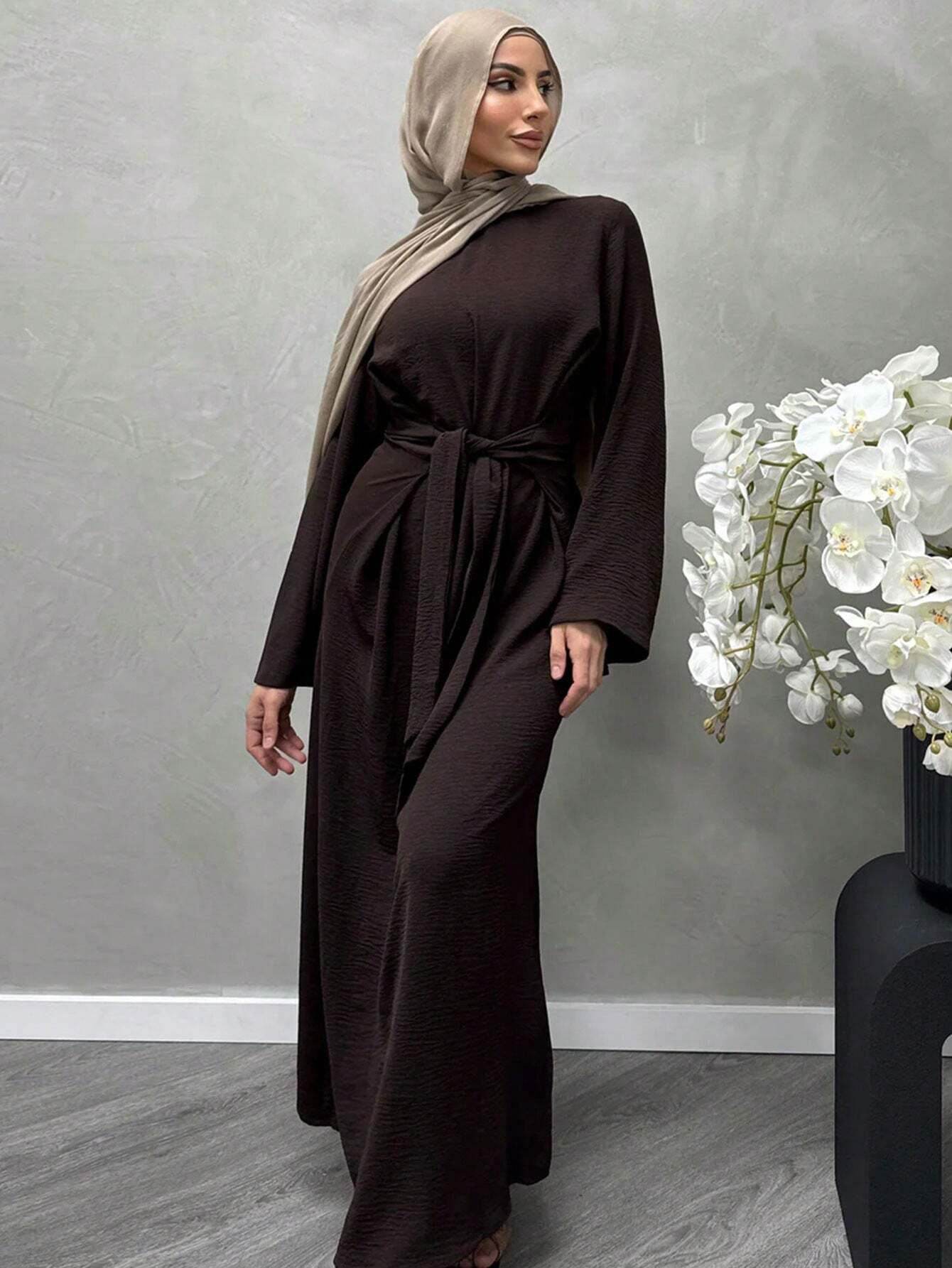 Southeast Asian tie long-sleeved dress - Price Value Store