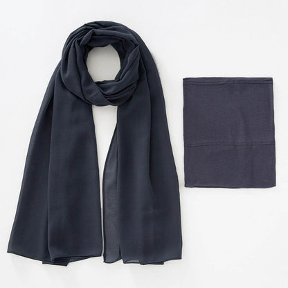 Modal Elastic Bucket Cap with Pearl Chiffon Scarf Set - Price Value Store