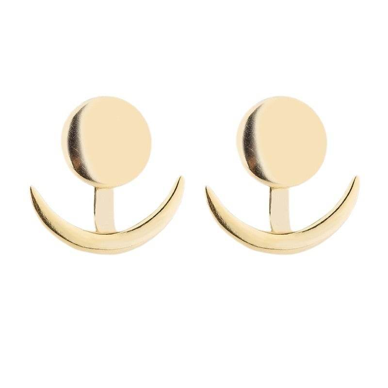 Geometric round earrings, fashionable and cute crescent-shaped earrings for girls - Price Value Store