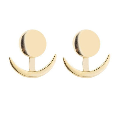 Geometric round earrings, fashionable and cute crescent-shaped earrings for girls - Price Value Store