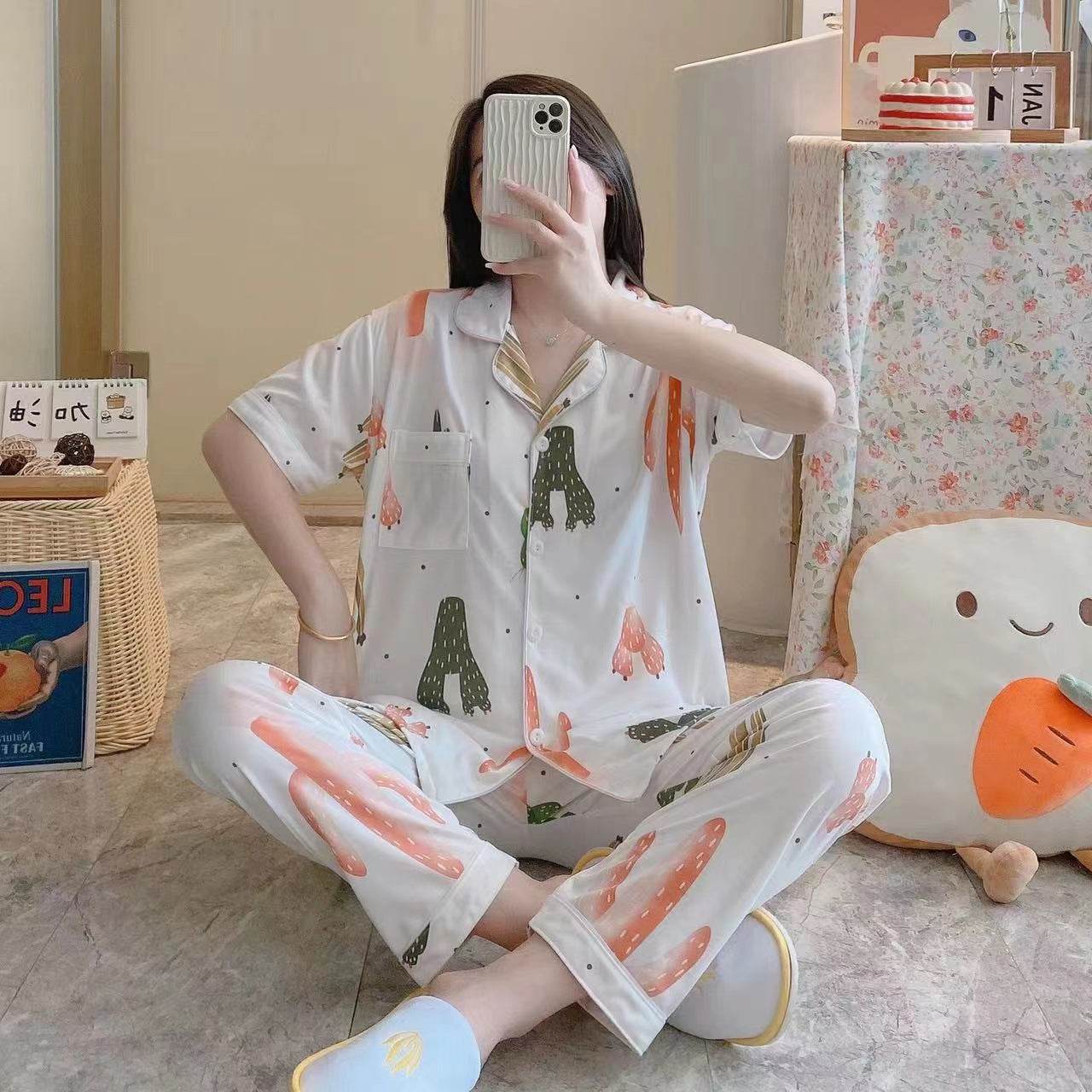 Long pants and cardigan home wear - Price Value Store