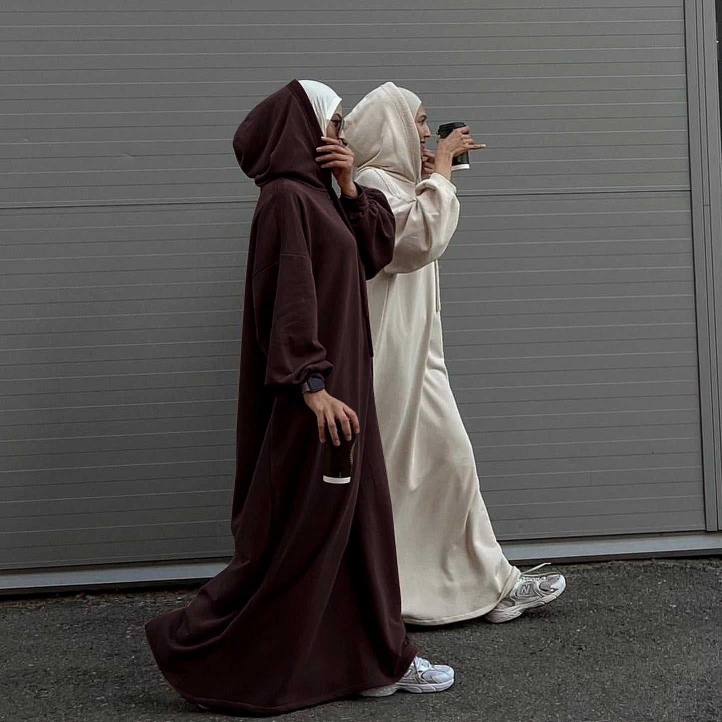 Solid Color Hoodie dress