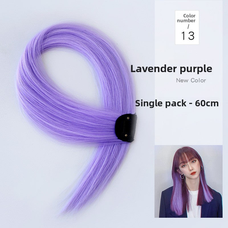 Colorful wig pieces with ear-hanging dyeing