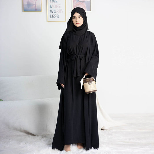 Long robe cardigan dress with two-piece inner layer - Price Value Store