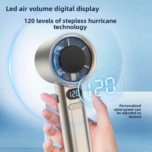 Pocket handheld fan portable outdoor mini handheld turbo fan USB rechargeable leadless desktop fan - Price Value Store