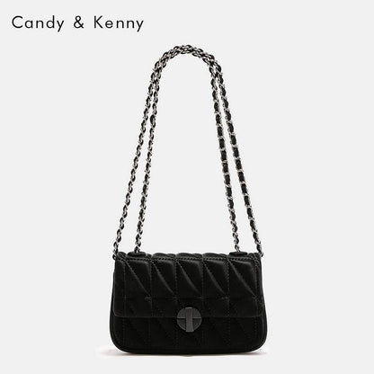 Pink checkered chain crossbody bag - Price Value Store