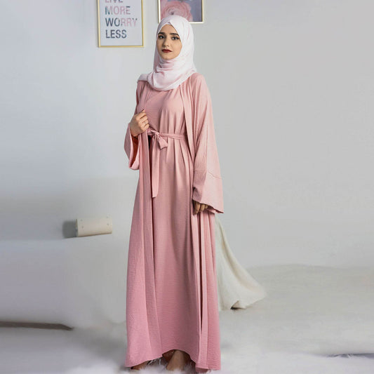 Long robe cardigan dress with two-piece inner layer - Price Value Store