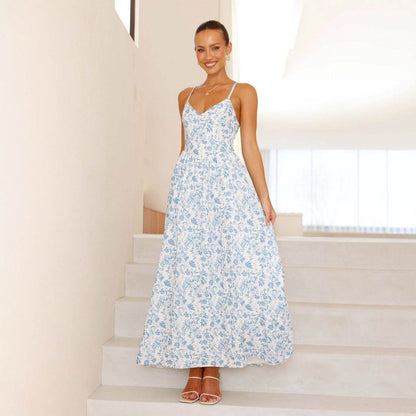 V-necked strapless long dress - Price Value Store