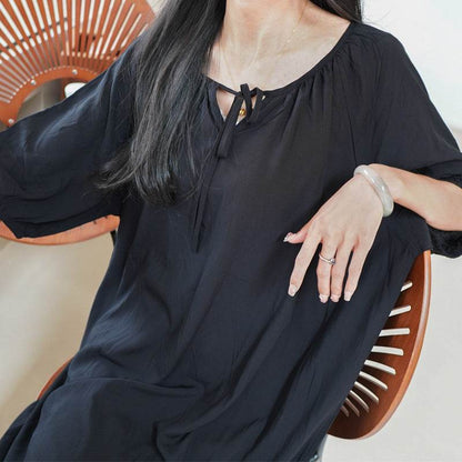 Women's Summer Cotton Silk Nightgown Dress with Belt, Korean Style - Price Value Store