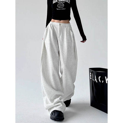 Women's Leather-Patched Casual Wide Leg Pants - Price Value Store