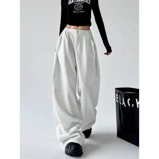 Women's Leather-Patched Casual Wide Leg Pants - Price Value Store