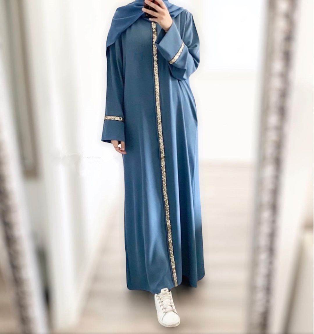 Elegant Long Sleeve Dress with Sequin Trims - Price Value Store