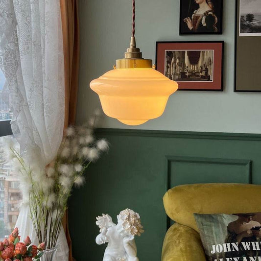 Retro milk-white glass pendant lamp - Price Value Store