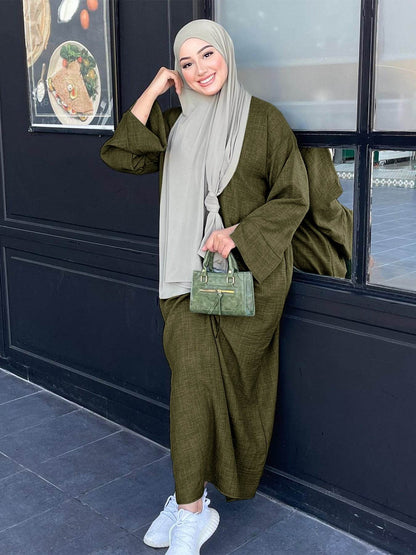 Solid-colored casual dress gown - Price Value Store