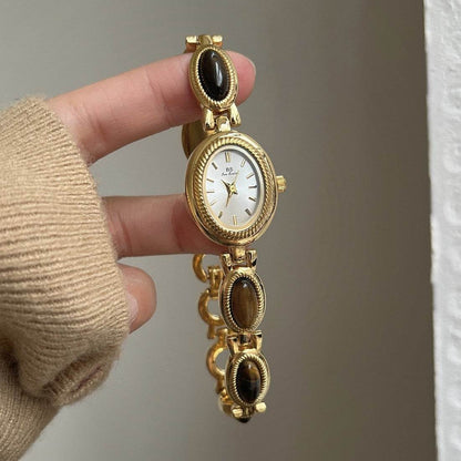 BS New Hot Selling Factory Direct Foreign Trade Small Fragrance Middle Ancient Light Luxury Pearl Bracelet Watch Elegant Women's Watch Small Gold Watch - Price Value Store