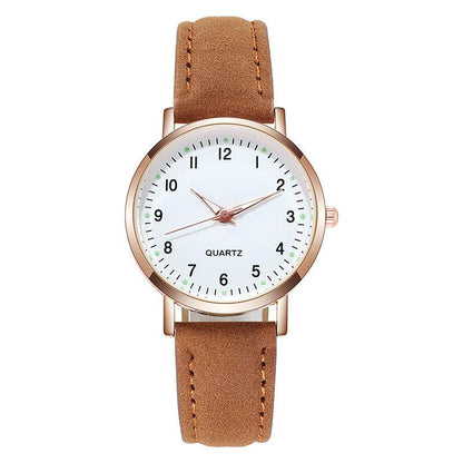 Ladies' quartz watch with brushed leather - Price Value Store