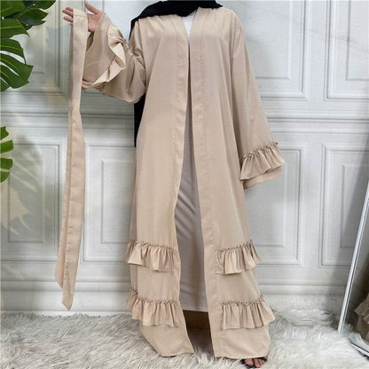 Puff sleeve buttoned cardigan robe - Price Value Store