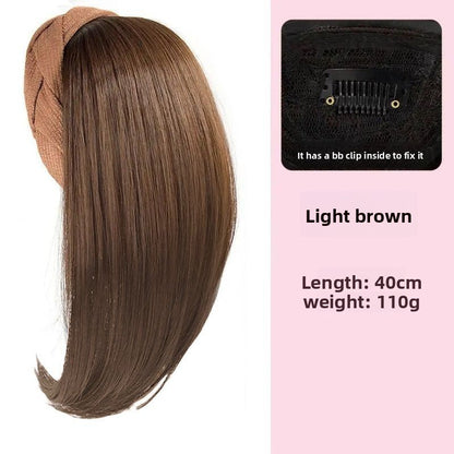 False hair band integrated high cranial top water ripple half head cover