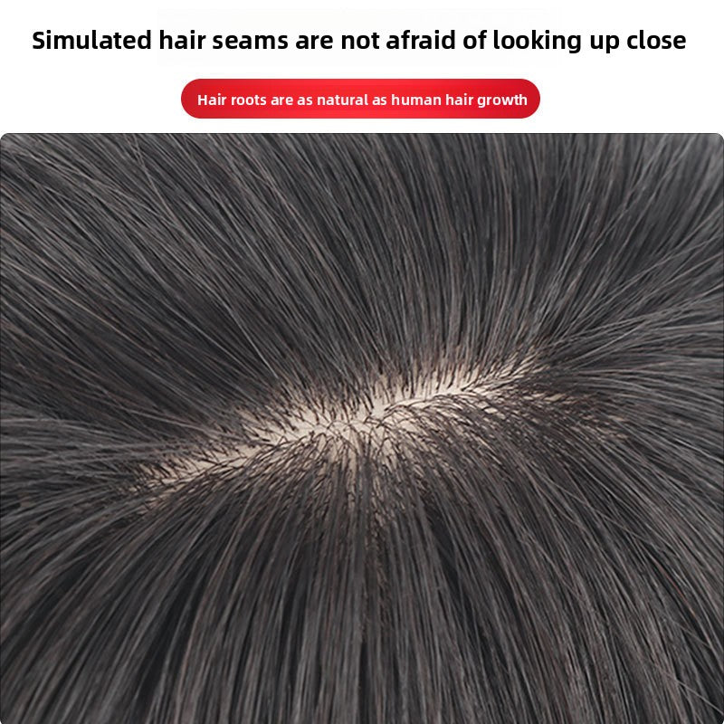 One-piece wig for hair replacement on the top of the head