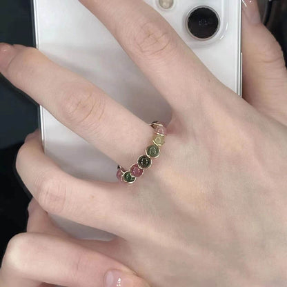 Colored crystal bead ring - Price Value Store