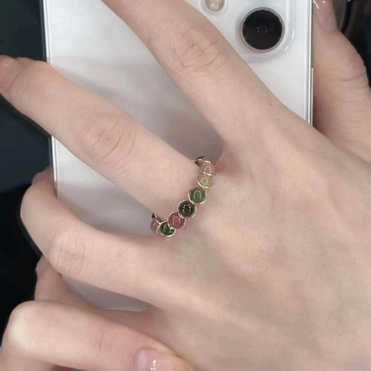 Colored crystal bead ring - Price Value Store