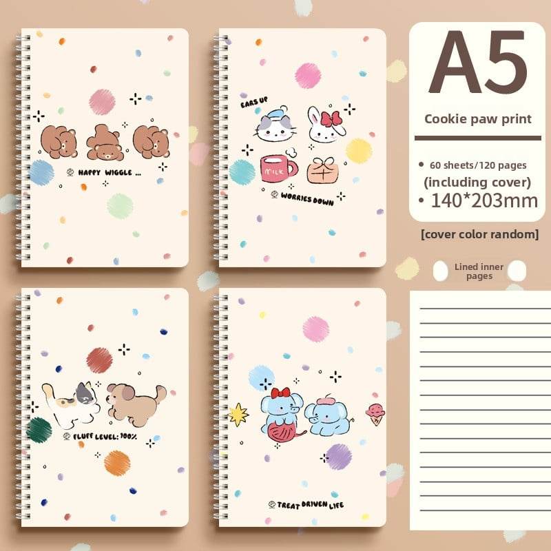 Cute Animal Coil Notebook with Hard Cover - A5/B5, 60 Sheetsd - Price Value Store