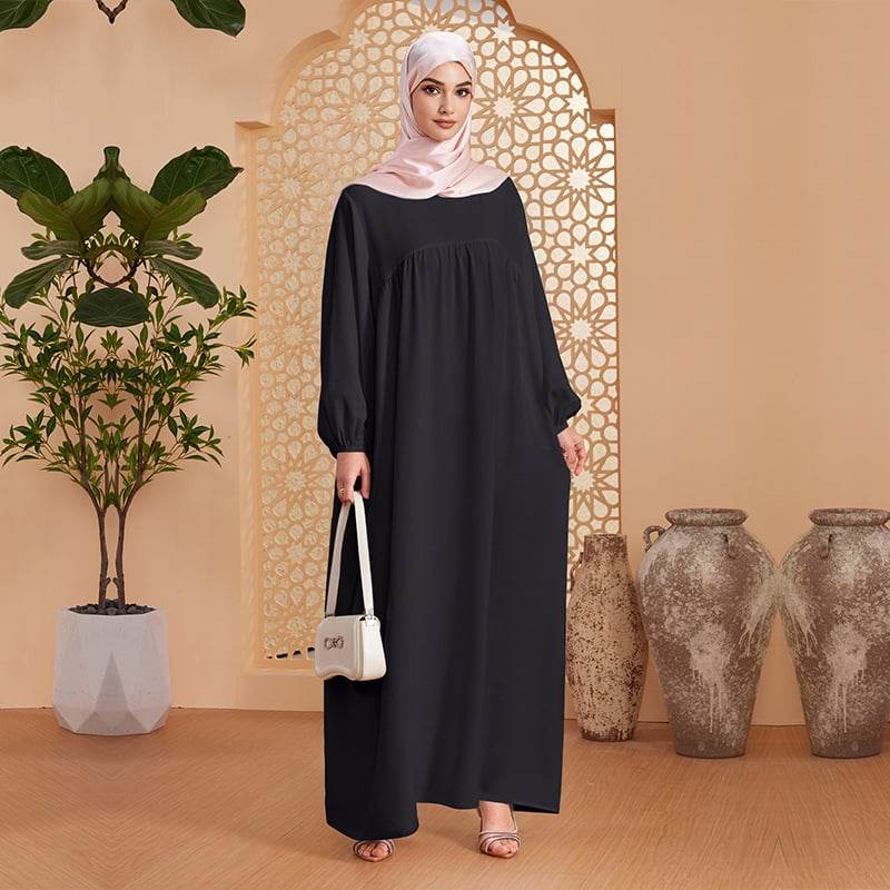 Abaya Robe Women's Long Dress Middle East Turkey Solid Color Simple Loose dress - Price Value Store