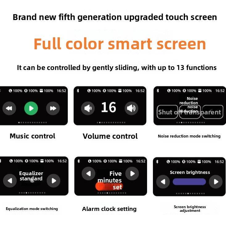 Bluetooth touch color screen headphones - Price Value Store