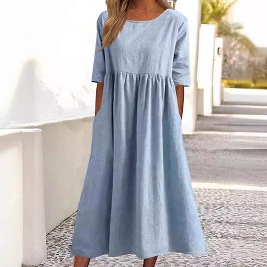 Loose round-neck dress - Price Value Store
