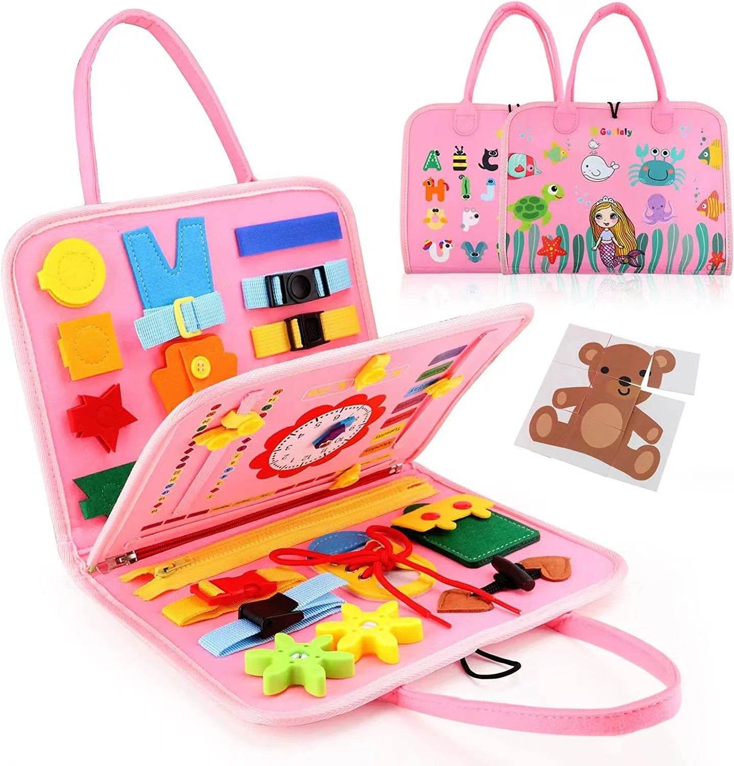 Montessori Felt Busy Board for Kids - Early Educational DIY Activity Toy - Price Value Store