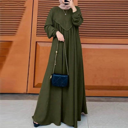 Retro solid-color dress - Price Value Store