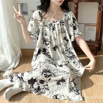 Plus-size ice silk nightgown - Price Value Store