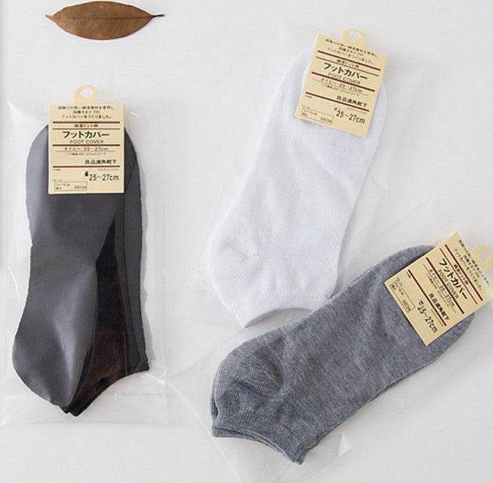 Men's Ankle Socks - Polyester Cotton Blend, Invisible, Solid Color - Price Value Store