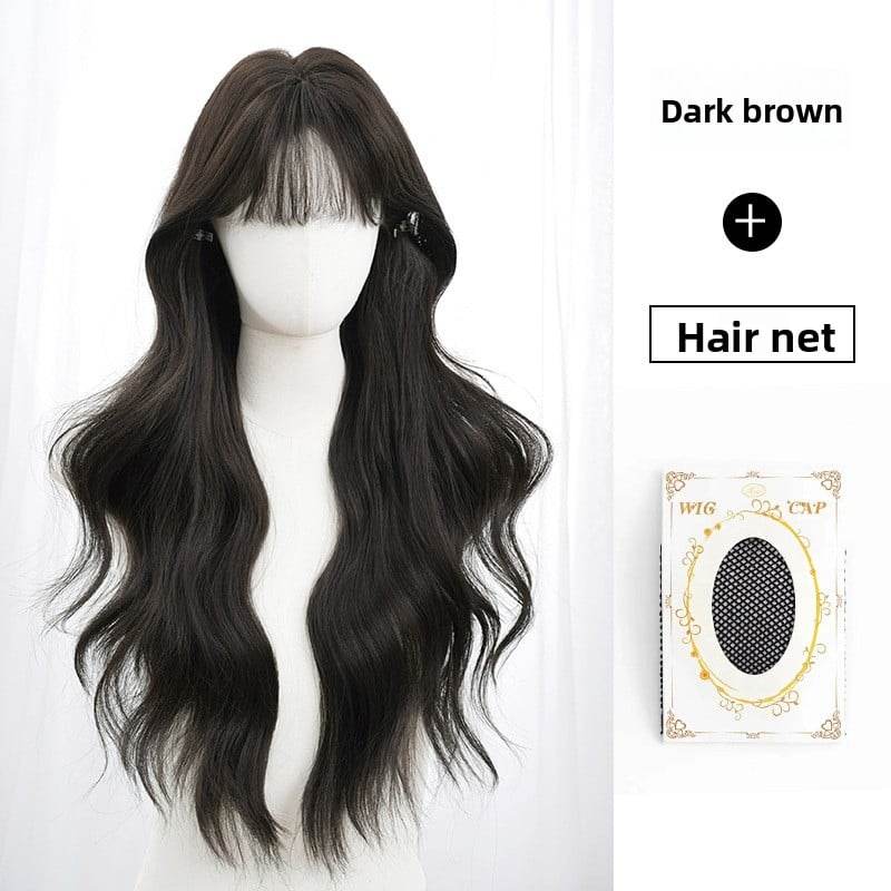 Long curly hair with bangs and a full wig - Price Value Store