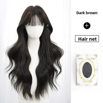 Long curly hair with bangs and a full wig - Price Value Store