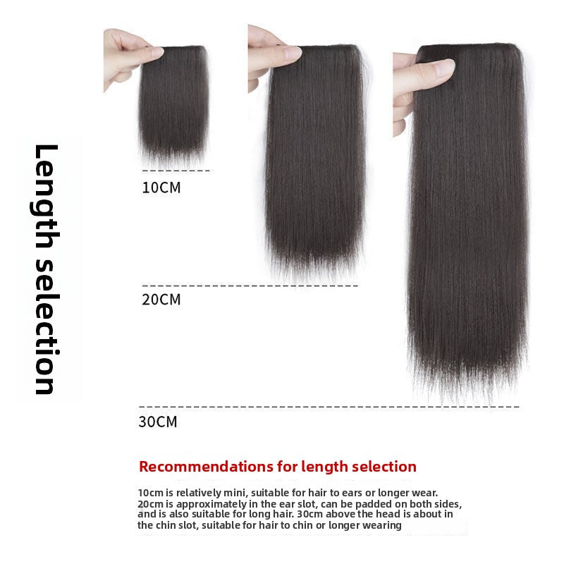 one piece invisible pad hair root two side fluffy wig piece female