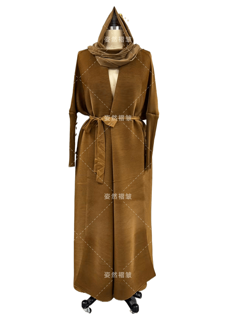 Pleated long-sleeved coat - Price Value Store