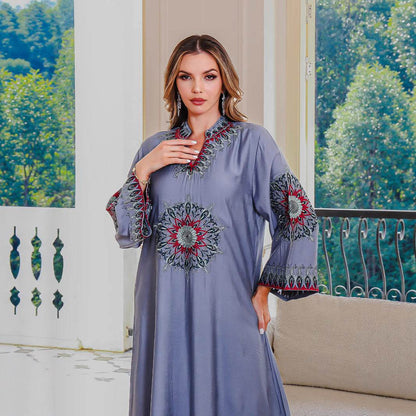 Embroidered Loose Fit Abaya Dress for Women - Price Value Store